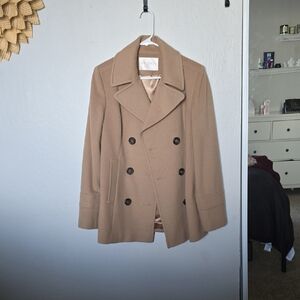 FLEURETTE Women's Tan Pea Coat